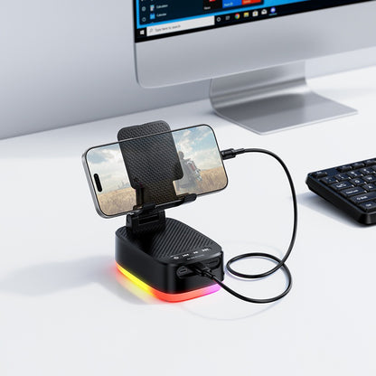 Bluetooth zvočnik Borofone BR200 Marea 2v1, 5W, TWS, RGB, Črn