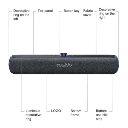 Yesido YSW42 Bluetooth Speaker, 20W, Black