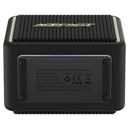 Prenosni Bluetooth zvočnik Acefast K3 Nano, 1 x 30W - 1 x 16W, RGB, Vodoodporen, Črn