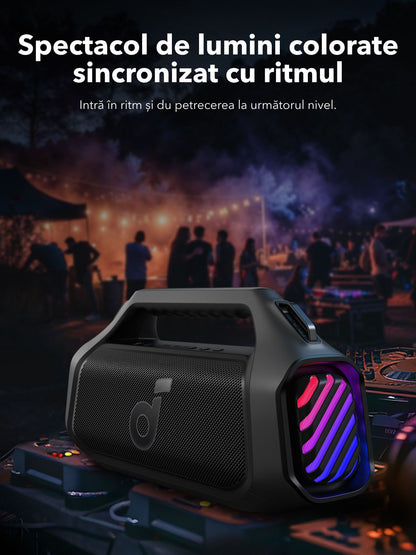 Prenosni Bluetooth zvočnik Anker SoundCore Boom 2 Plus Nova različica, 140W, TWS, RGB, vodoodporen, črn A3134012