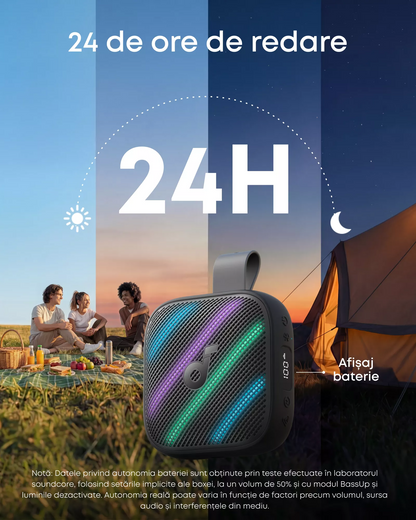 Prenosni Bluetooth zvočnik Anker SoundCore Boom Go 3i, 15W, TWS, RGB, vodoodporen, črn D5103010