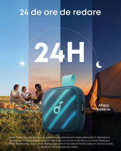Anker SoundCore Boom Go 3i Portable Bluetooth Speaker, 15W, TWS, RGB, Waterproof, Blue, Resealed D5103030