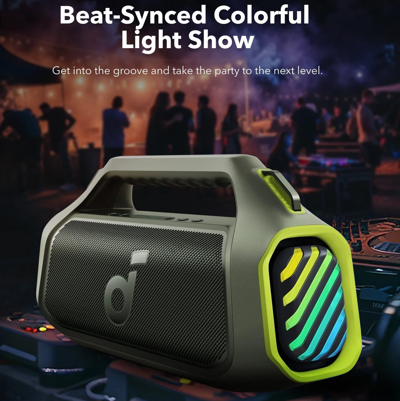 Prenosni zvočnik Bluetooth Anker Soundcore Boom 2 Plus, 140 W, RGB, vodoodporen, zelen A3134061 