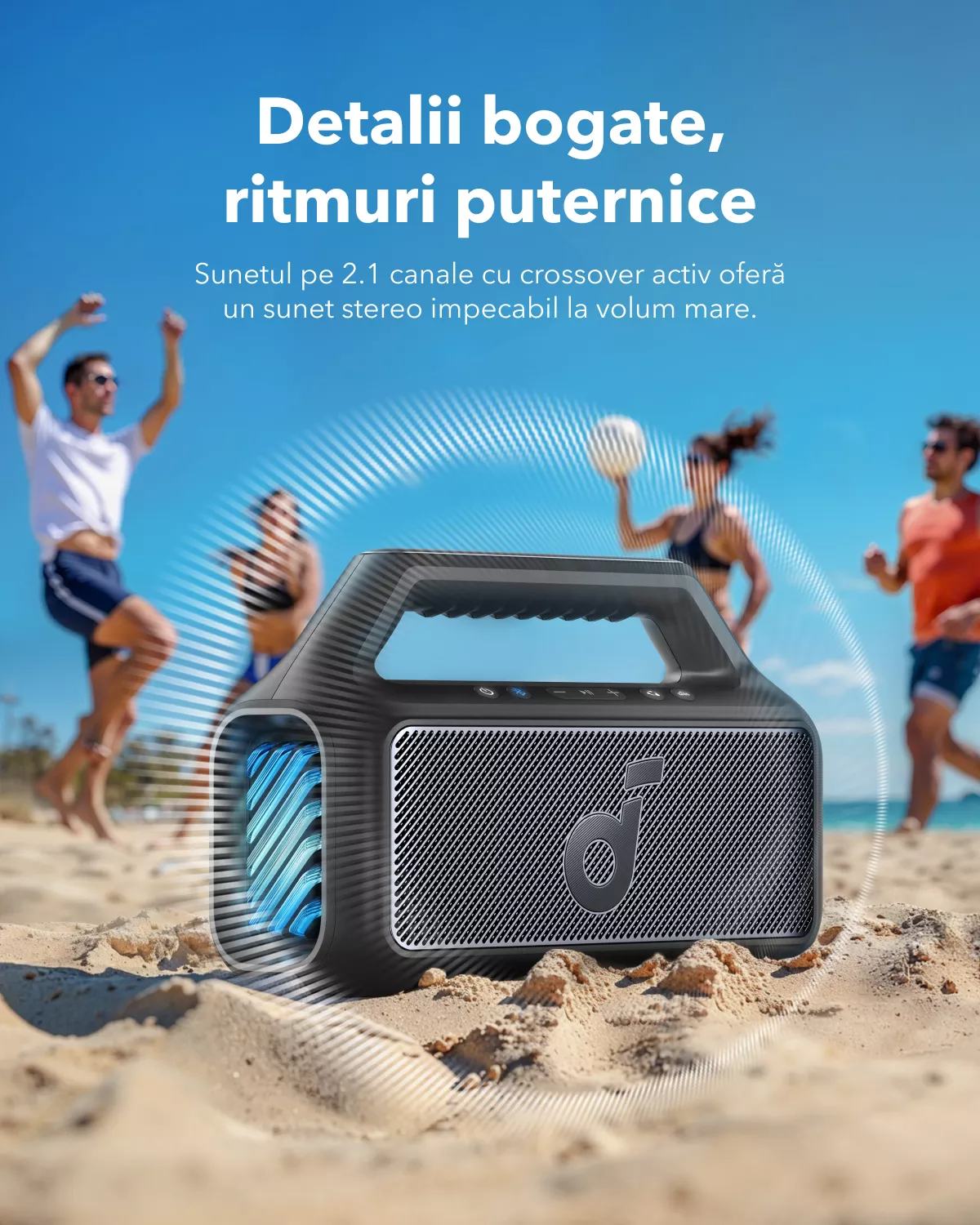 Prenosni Bluetooth zvočnik Anker SoundCore Boom 2 Nova različica, 80W, TWS, RGB, Vodoodporen, Črn A3138012