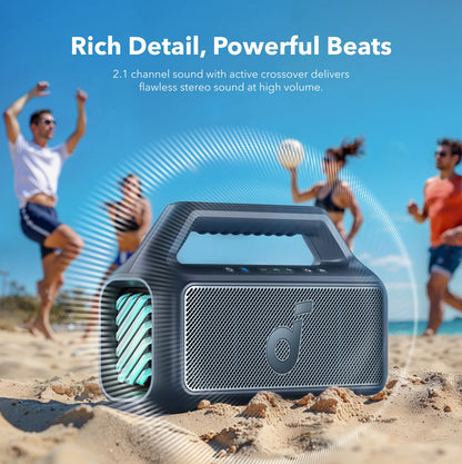 Prenosni Bluetooth zvočnik Anker SoundCore Boom 2, 80W, TWS, RGB, vodoodporen, modra A3138031