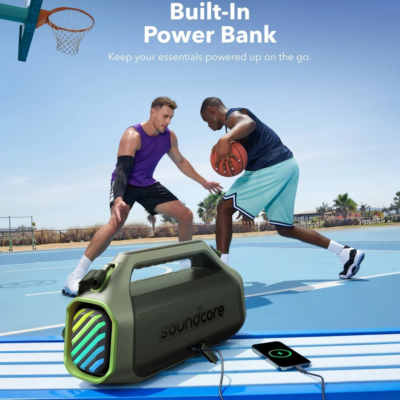 Prenosni zvočnik Bluetooth Anker Soundcore Boom 2 Plus, 140 W, RGB, vodoodporen, zelen A3134061 