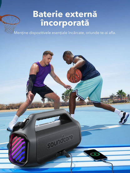 Prenosni Bluetooth zvočnik Anker SoundCore Boom 2 Plus Nova različica, 140W, TWS, RGB, vodoodporen, črn A3134012