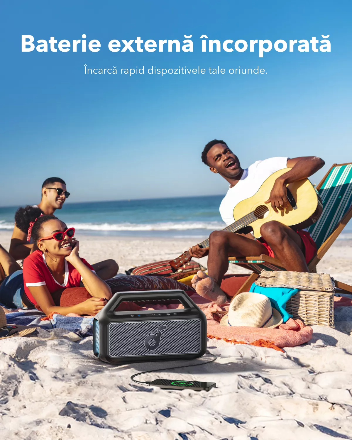 Prenosni Bluetooth zvočnik Anker SoundCore Boom 2 Nova različica, 80W, TWS, RGB, Vodoodporen, Črn A3138012