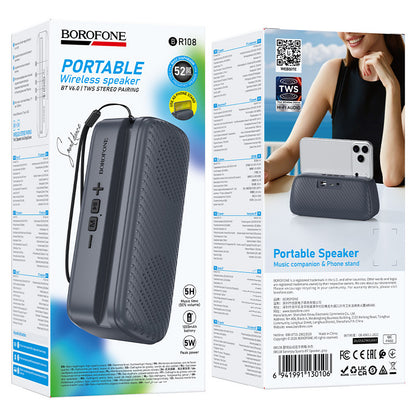 Prenosni zvočnik Bluetooth Borofone BR108 Serenjoy, 5 W, TWS, siv