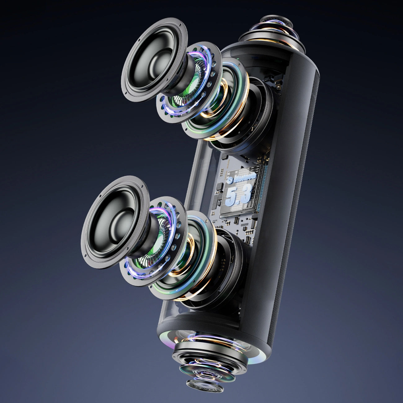 Prenosni Bluetooth zvočnik Dudao Y21, 2 x 5W, TWS, RGB, črn