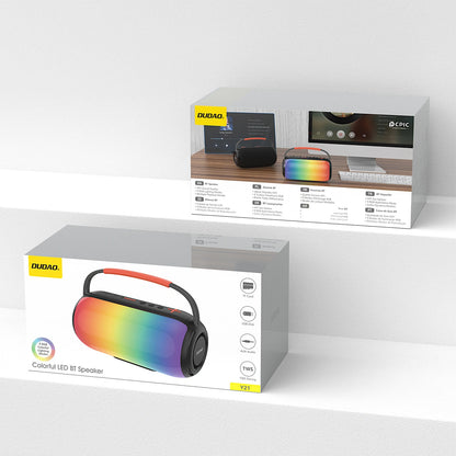Prenosni Bluetooth zvočnik Dudao Y21, 2 x 5W, TWS, RGB, črn