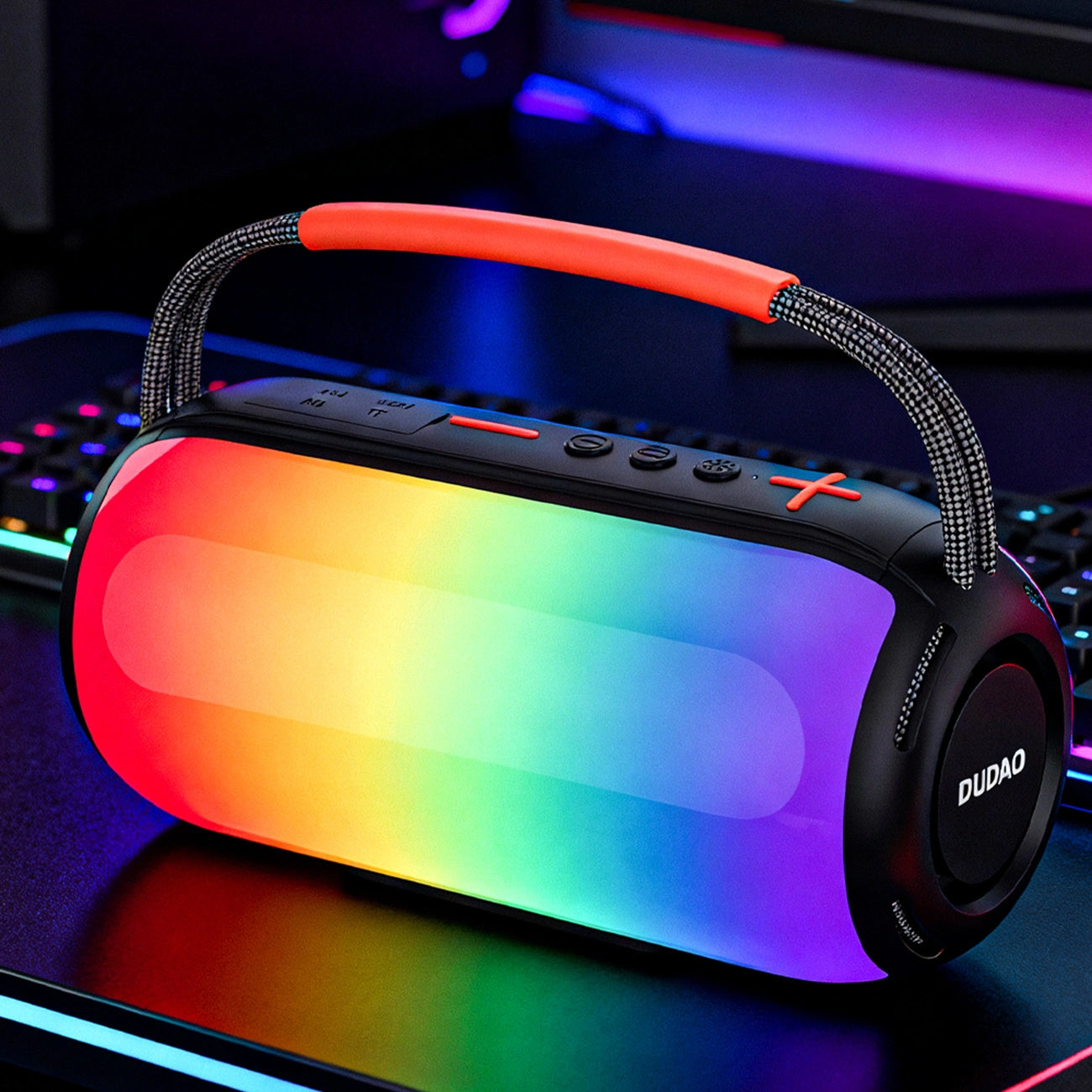 Prenosni Bluetooth zvočnik Dudao Y21, 2 x 5W, TWS, RGB, črn