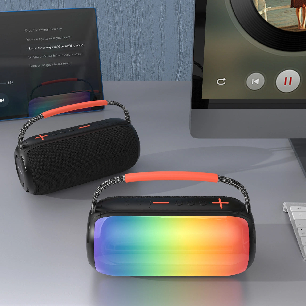 Prenosni Bluetooth zvočnik Dudao Y21, 2 x 5W, TWS, RGB, črn