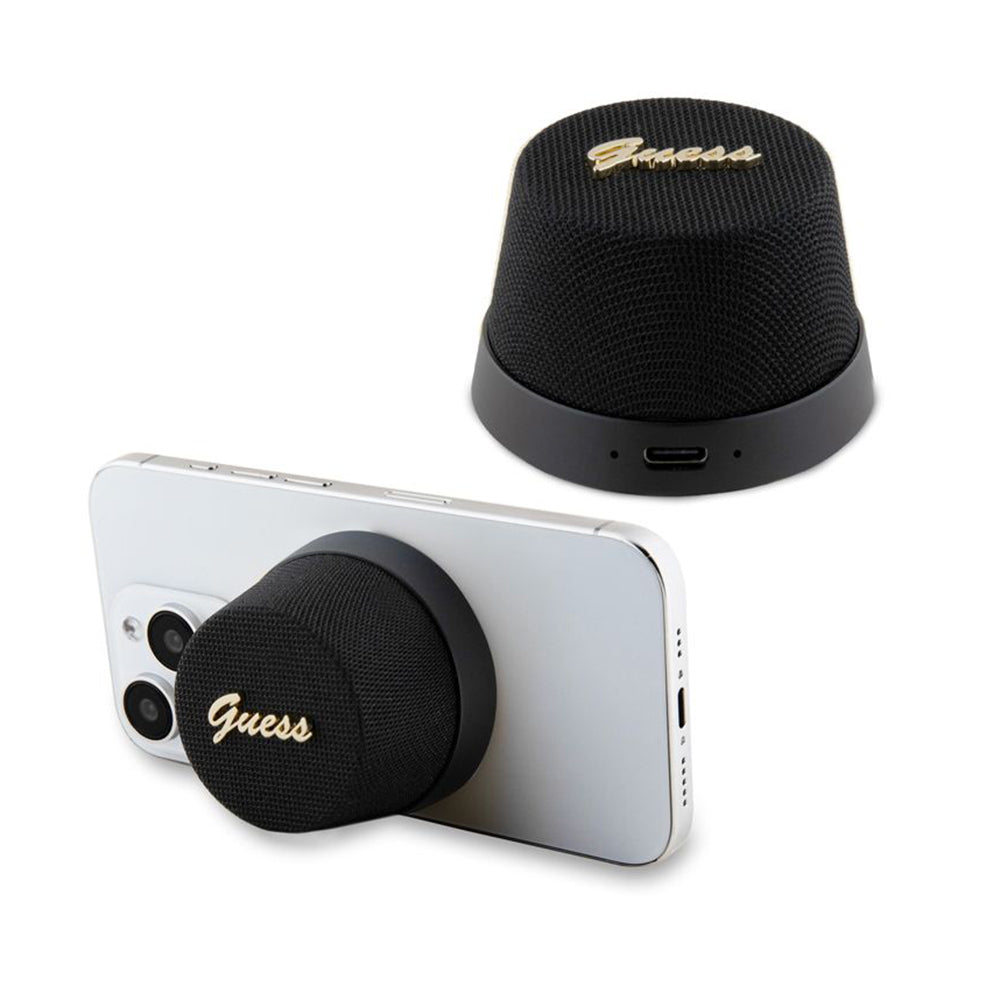 Guess Magnetic Script Metal Portable Bluetooth Speaker, 3W, Black