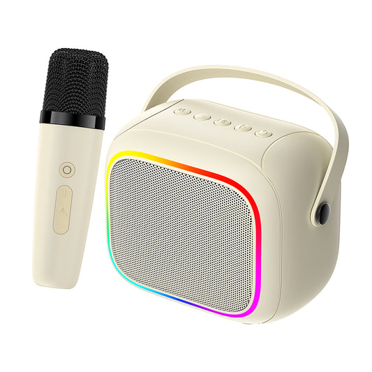 HAVIT SK818BT Portable Bluetooth Speaker Karaoke, 5W, RGB, Waterproof, Beige