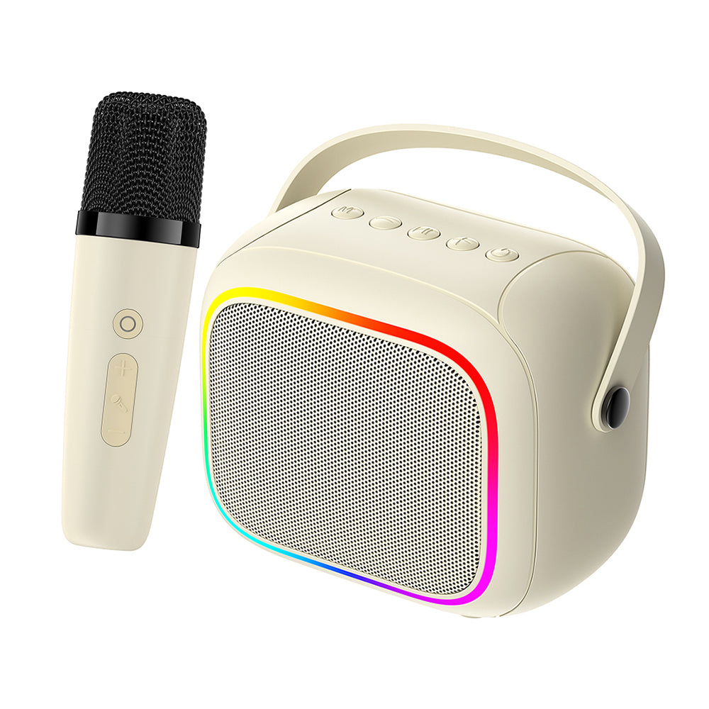 Prenosni Bluetooth zvočnik HAVIT SK818BT Karaoke, 5W, RGB, vodoodporen, bež