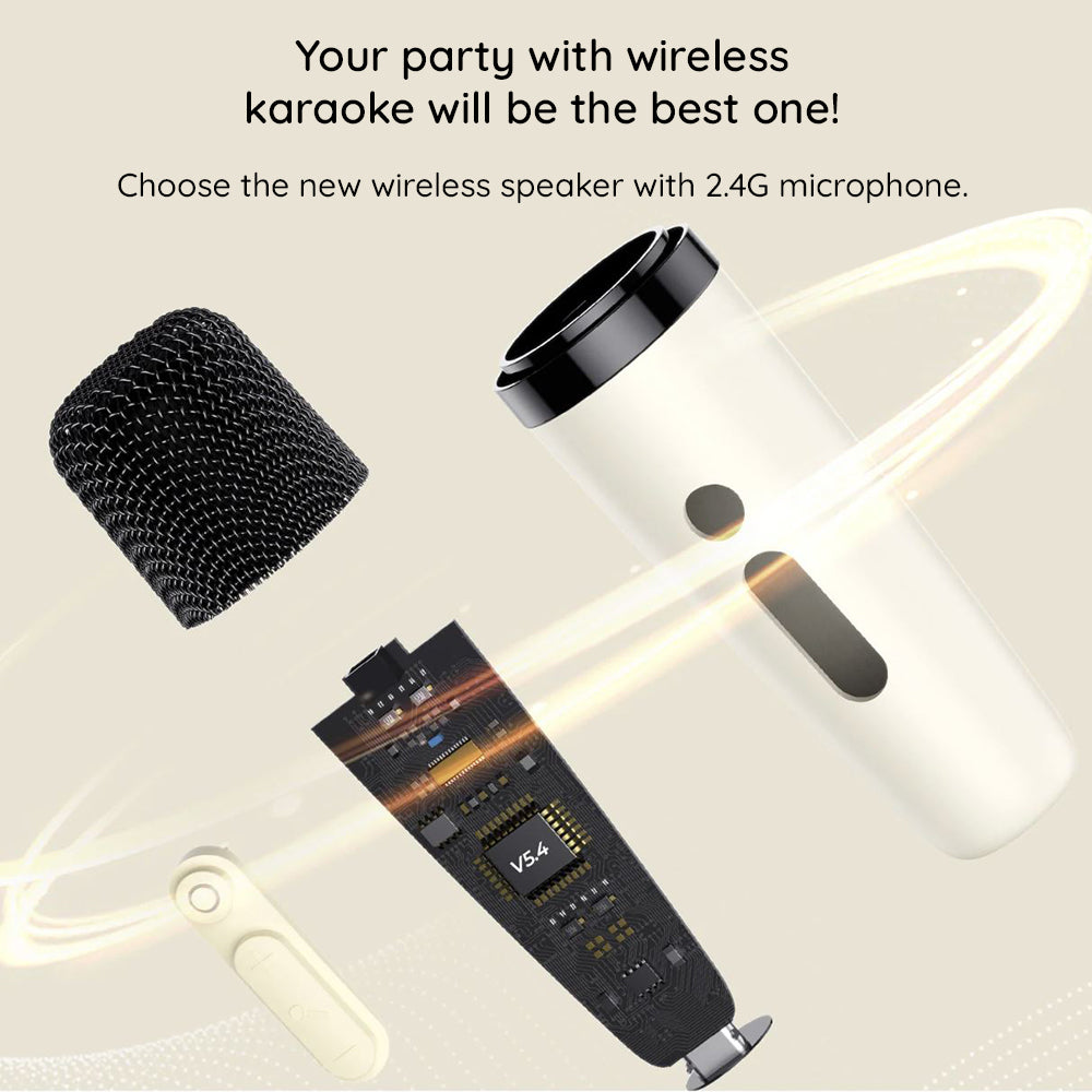Prenosni Bluetooth zvočnik HAVIT SK818BT Karaoke, 5W, RGB, vodoodporen, bež