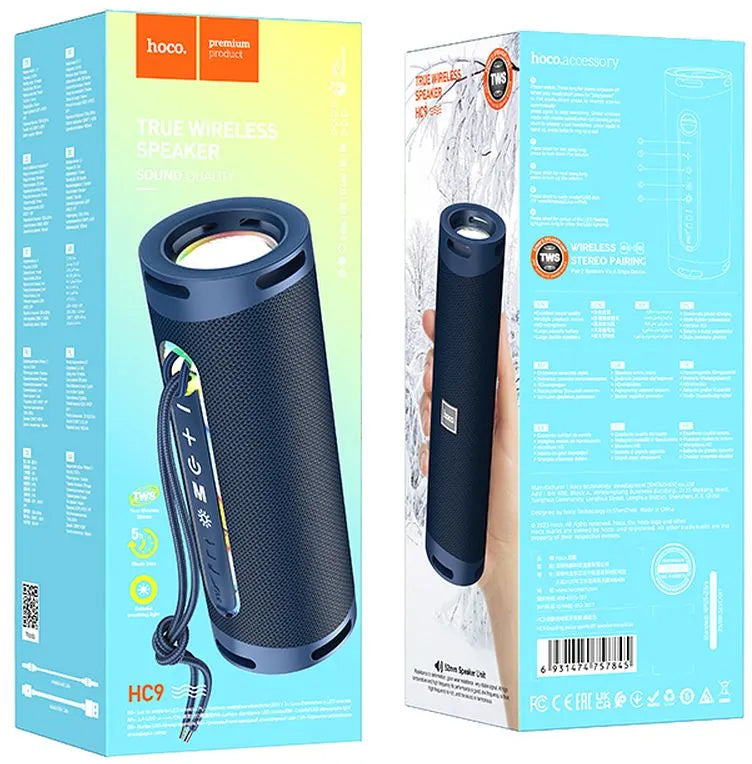 Prenosni Bluetooth zvočnik HOCO HC9 Dazzling Pulse Sports, 10W, TWS, RGB, Modra
