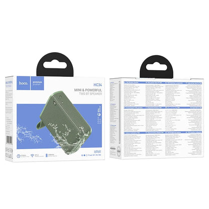 Prenosni Bluetooth zvočnik HOCO HC34, 5W, TWS, vodoodporen, zelen