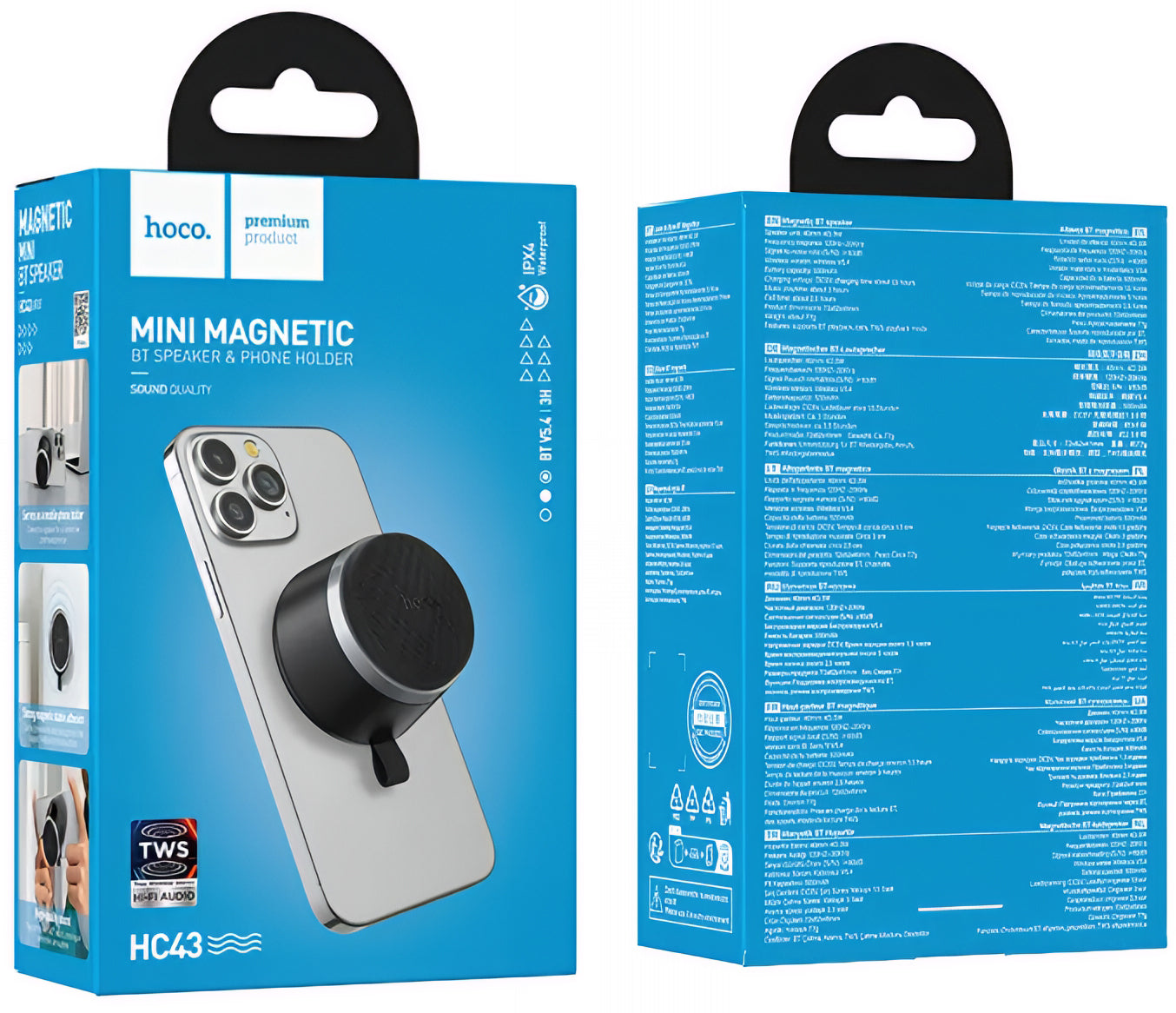 Prenosni Bluetooth zvočnik HOCO HC43 Mini Magnetic, 8W, TWS, črn