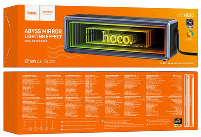 Prenosni Bluetooth zvočnik HOCO HC40, 2 x 10W, TWS, RGB, črn