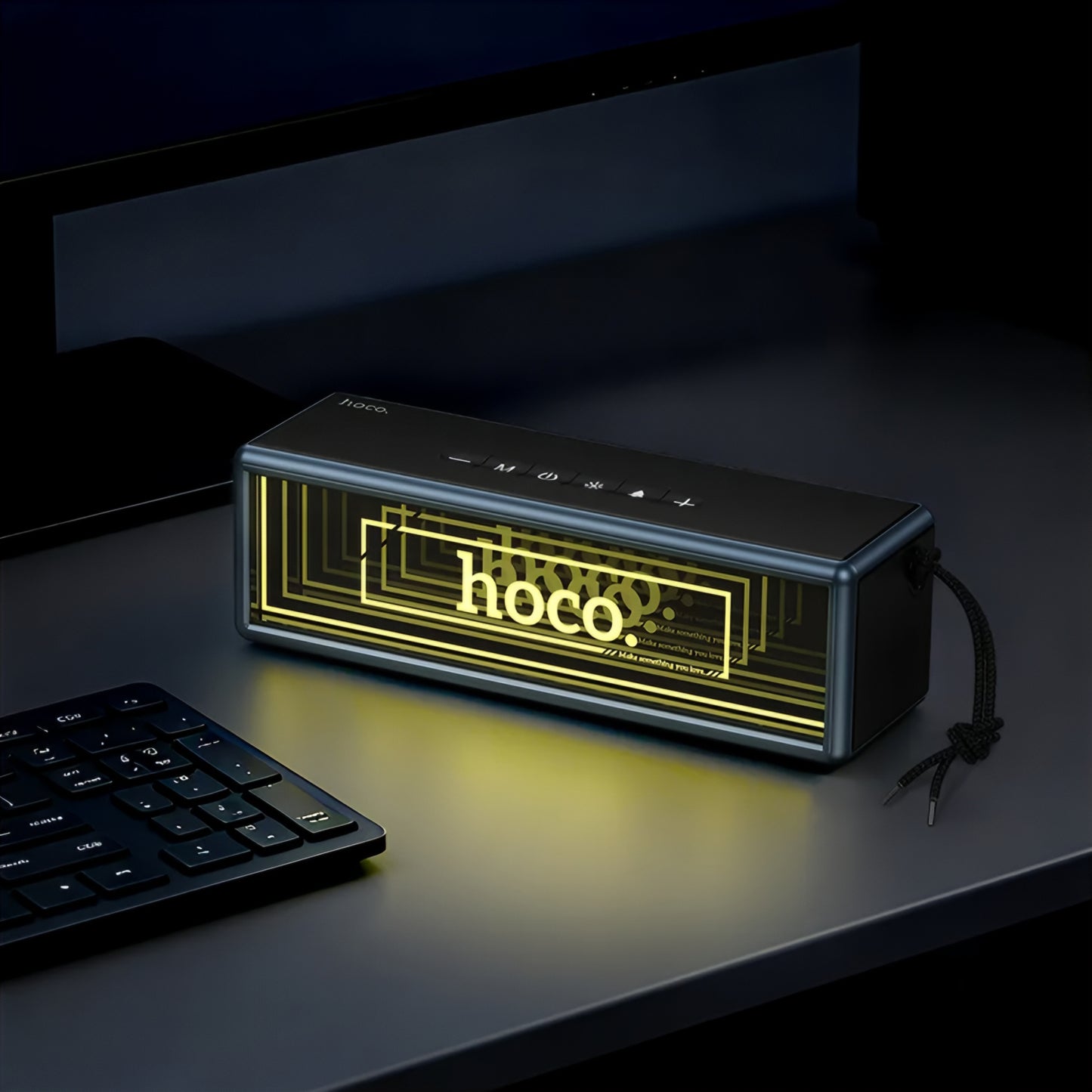 Prenosni Bluetooth zvočnik HOCO HC40, 2 x 10W, TWS, RGB, črn