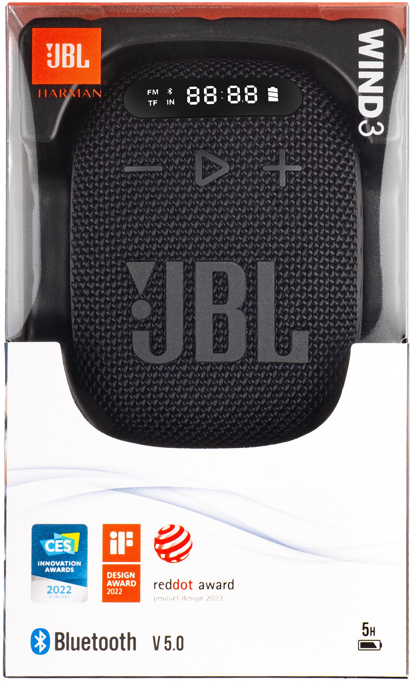 Prenosni Bluetooth zvočnik JBL Wind 3, 5W, Vodoodporen, Črn JBLWIND3