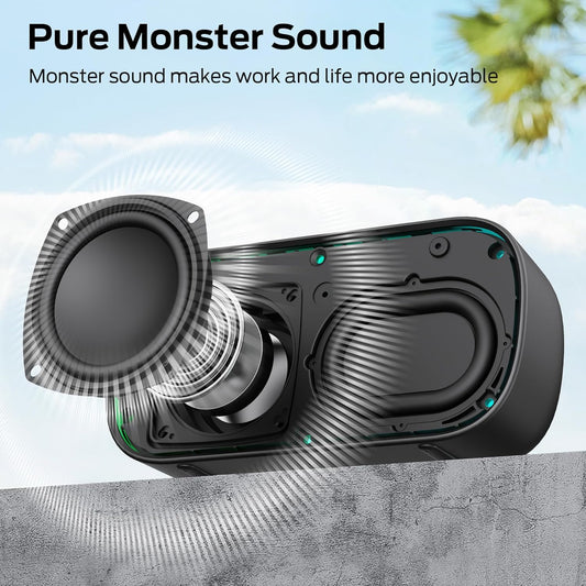 Prenosni Bluetooth zvočnik Monster S150, 14W, TWS, RGB, vodoodporen, črn