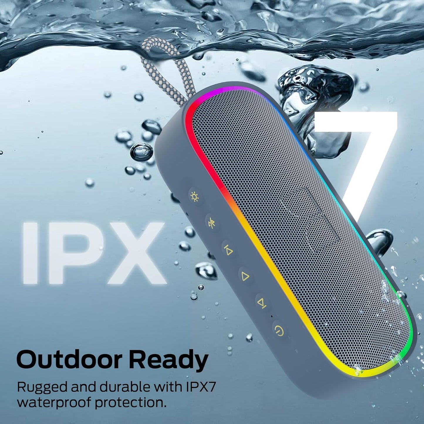 Prenosni Bluetooth zvočnik Monster S150 Plus, 40W, TWS, RGB, vodoodporen, svetlo kremne barve