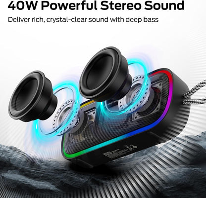 Prenosni Bluetooth zvočnik Monster S150 Plus, 40W, TWS, RGB, vodoodporen, črn