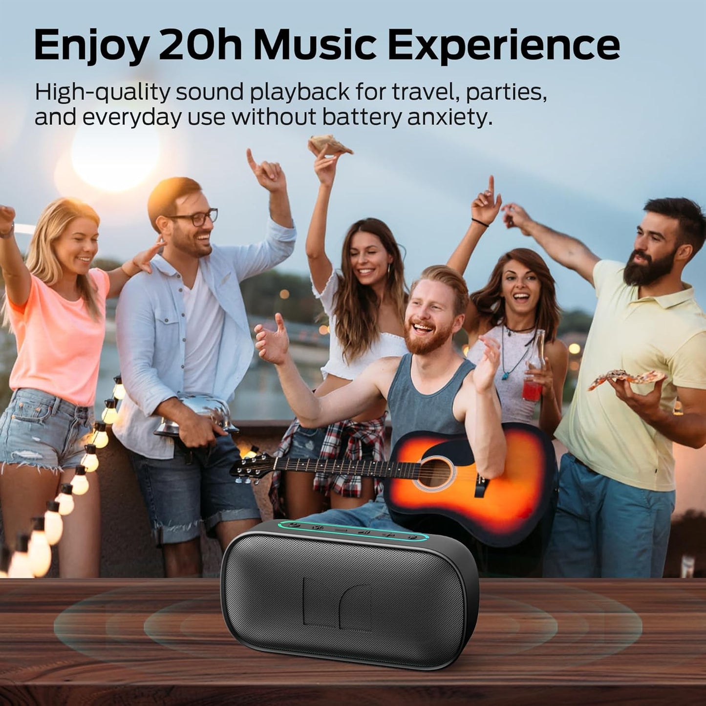Prenosni Bluetooth zvočnik Monster S150, 14W, TWS, RGB, vodoodporen, črn
