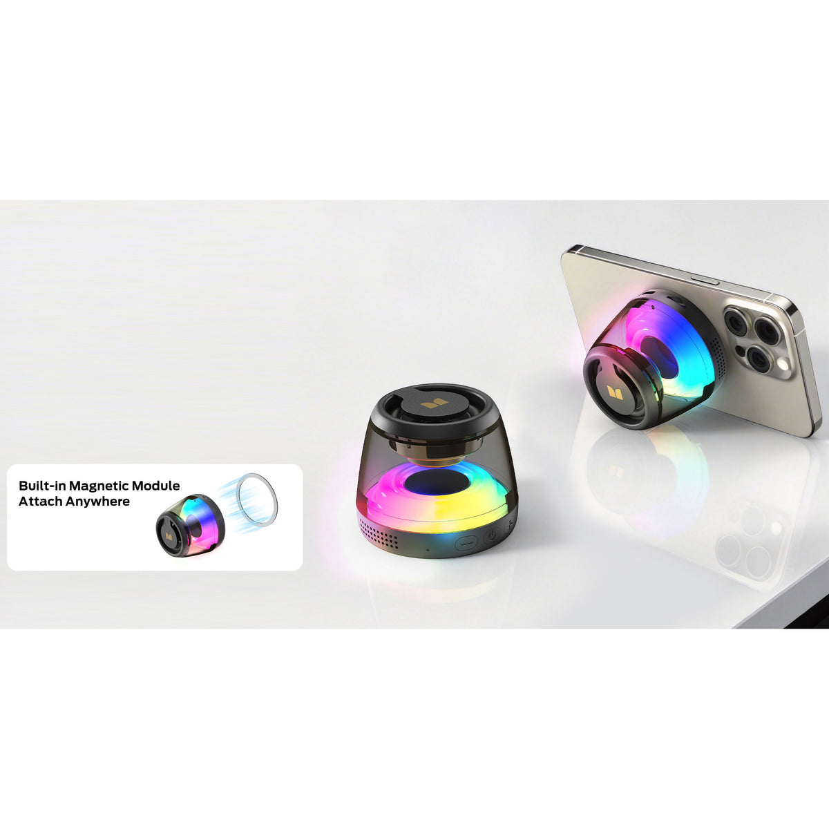 Prenosni Bluetooth zvočnik Monster Mag Flux, 5W, TWS, RGB, Črn