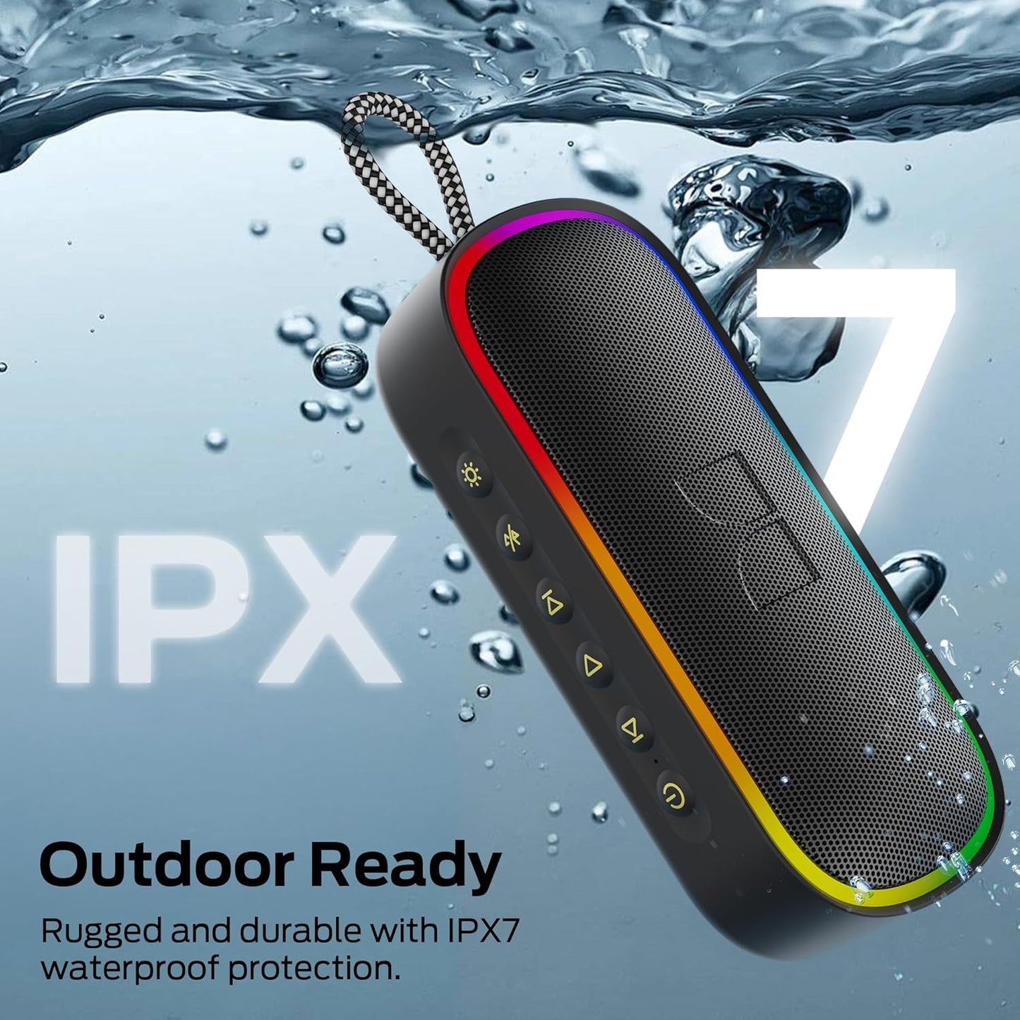 Prenosni Bluetooth zvočnik Monster S150 Plus, 40W, TWS, RGB, vodoodporen, črn