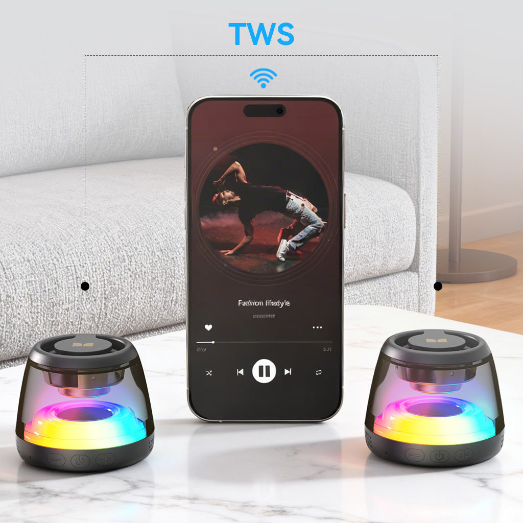 Prenosni Bluetooth zvočnik Monster Mag Flux, 5W, TWS, RGB, Črn
