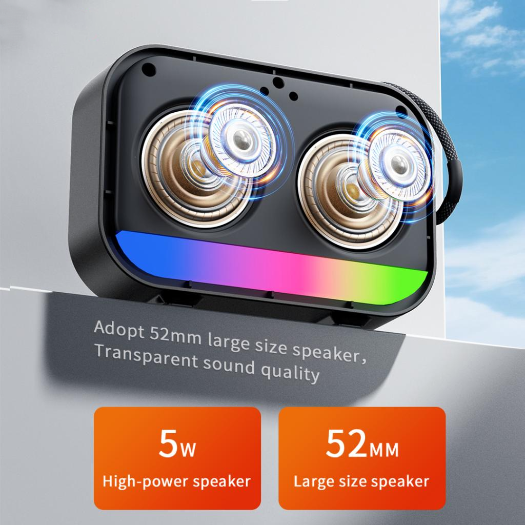 Prenosni Bluetooth zvočnik XO Design F66, 5W, RGB, črn