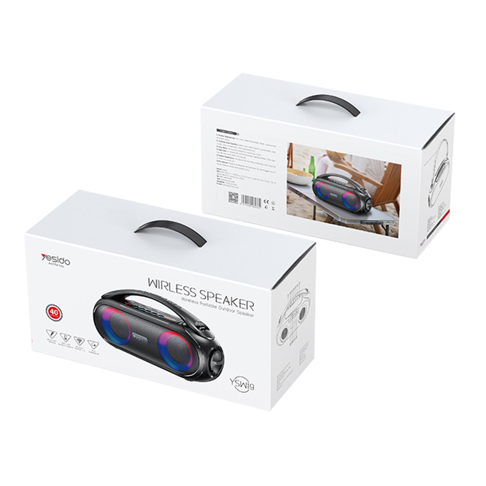 Prenosni Bluetooth zvočnik Yesido YSW19, 40W, RGB, vodoodporen, črn