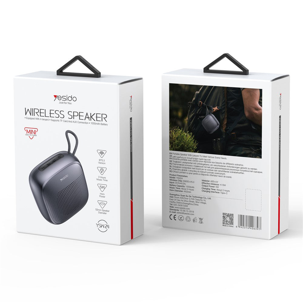Prenosni Bluetooth zvočnik Yesido YSW24, 5W, vodoodporen, črn