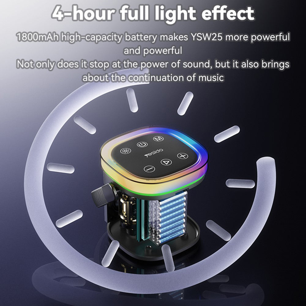 Prenosni Bluetooth zvočnik Yesido YSW25, 5W, RGB, črn
