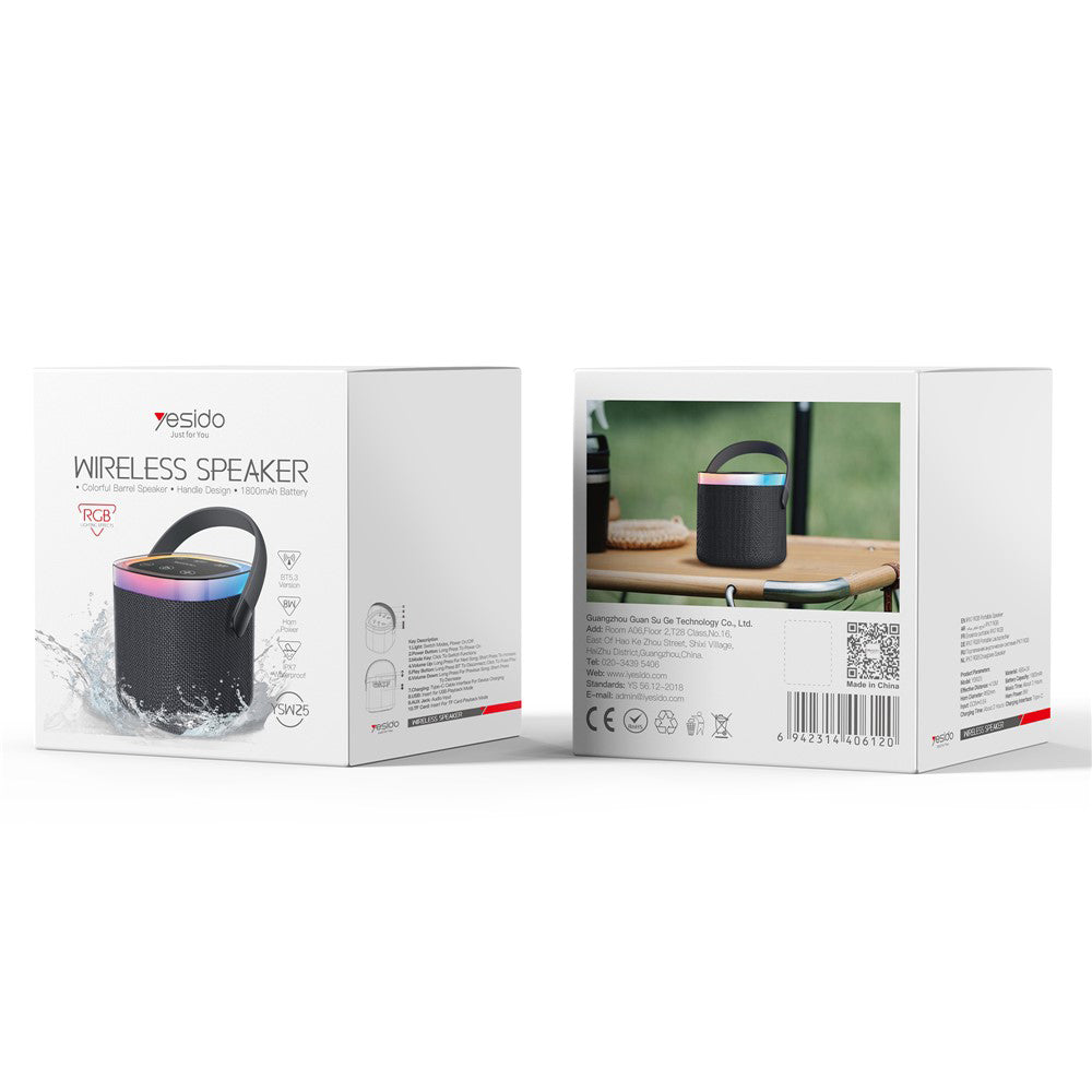 Prenosni Bluetooth zvočnik Yesido YSW25, 5W, RGB, črn