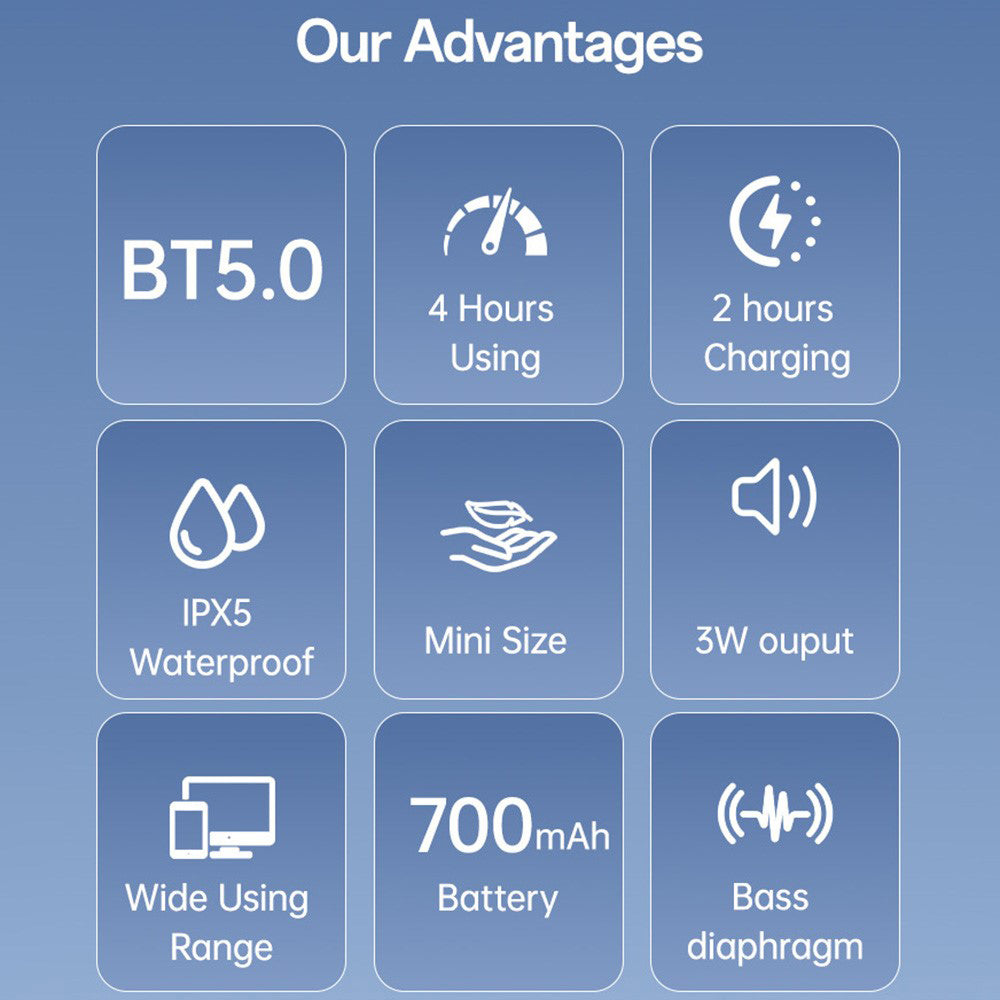 Bluetooth zvočnik Yesido YSW30, 3W, Vodoodporen, Črn