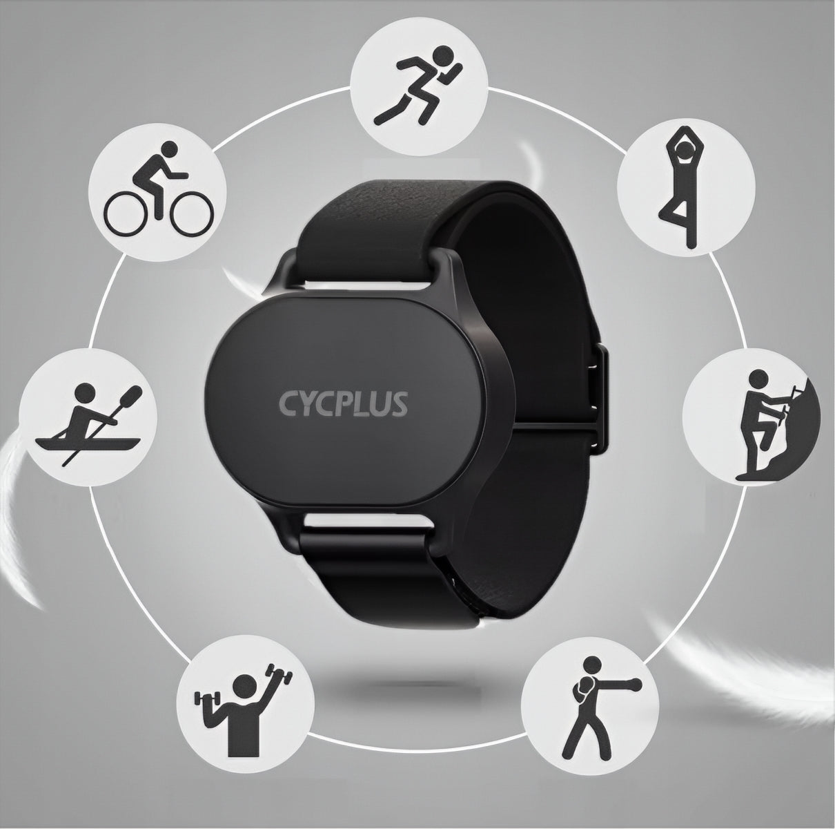 Zapestnica za spremljanje srčnega utripa Cycplus H1, črna
