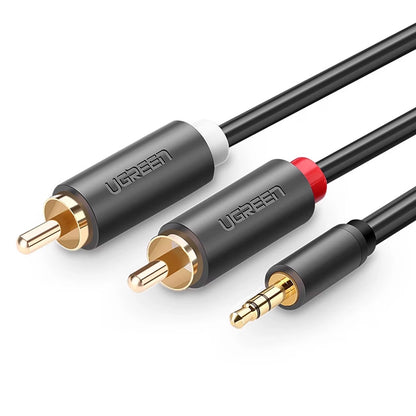 Audio kabel 3.5mm - 2 x RCA UGREEN AV102, 2m, črn
