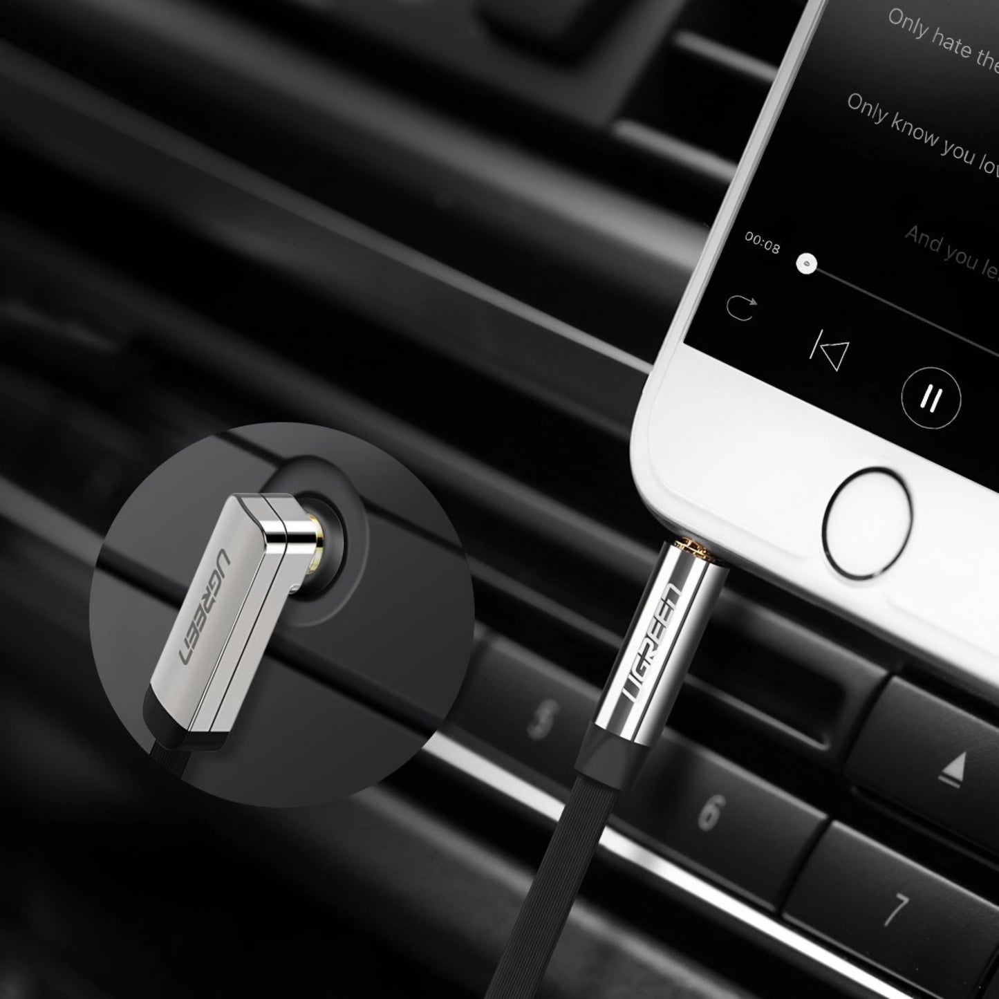 Audio kabel 3.5mm - 3.5mm UGREEN AV119 Angled, 5m, črn