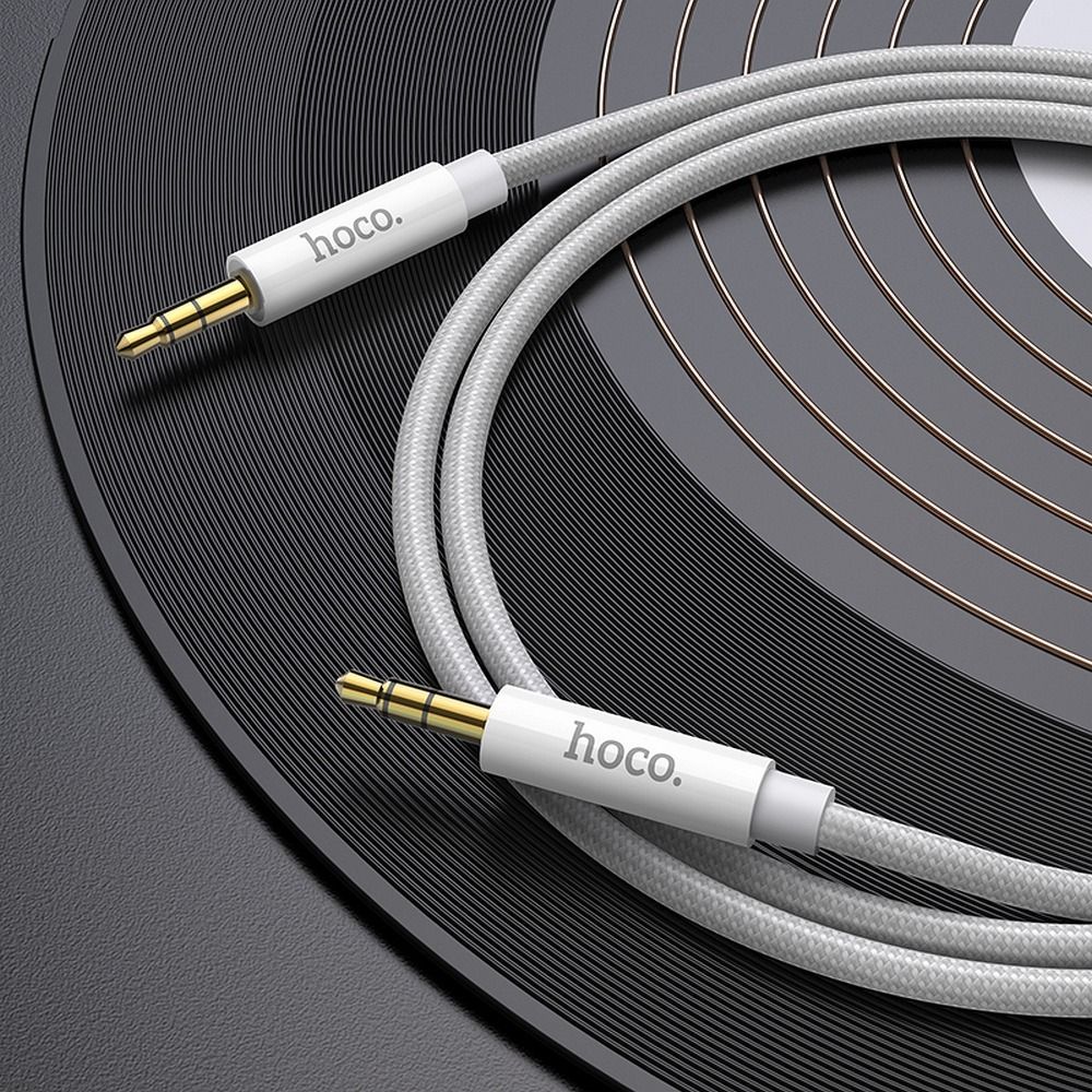 Zvočni kabel 3,5 mm - 3,5 mm HOCO UPA19, 1 m, srebrn 