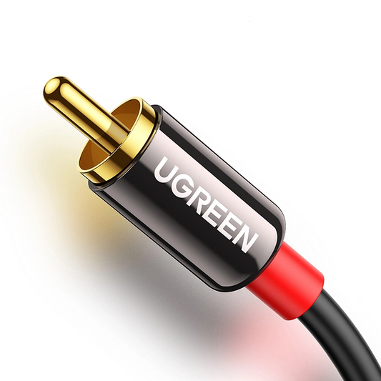 Audio kabel 3.5mm - 2 x RCA UGREEN AV116, 1m, črn