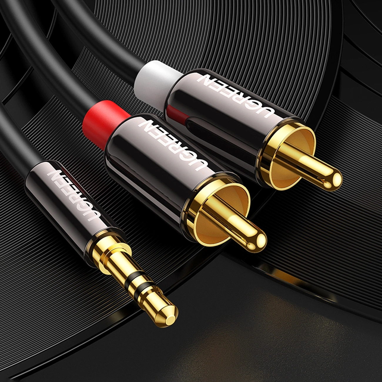 3.5mm Audio Cable - 2 x RCA UGREEN AV116, 1m, Black