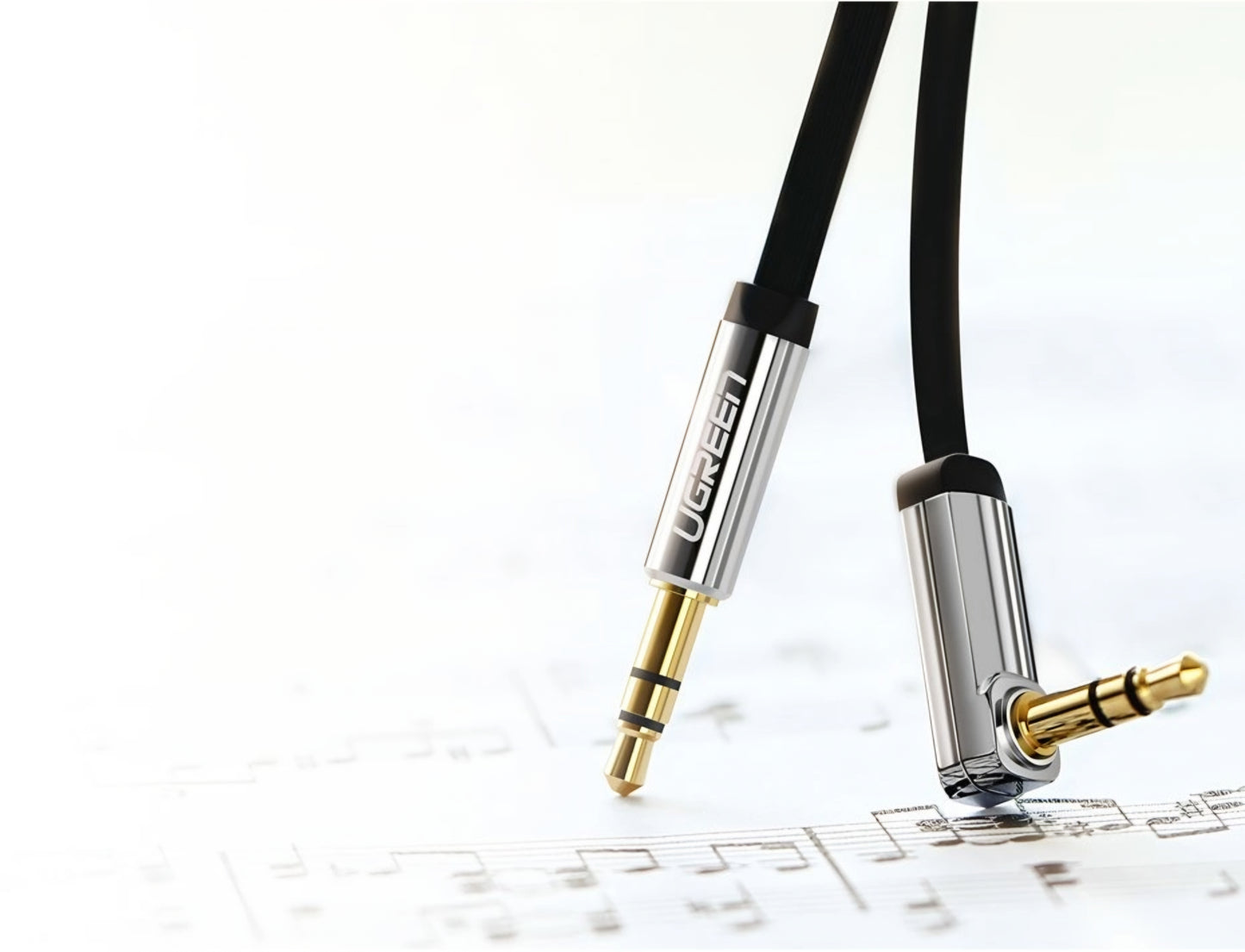 Audio kabel 3.5mm - 3.5mm UGREEN AV119 Angled, 1.5m, črn