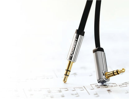 Audio kabel 3.5mm - 3.5mm UGREEN AV119 Angled, 1.5m, črn