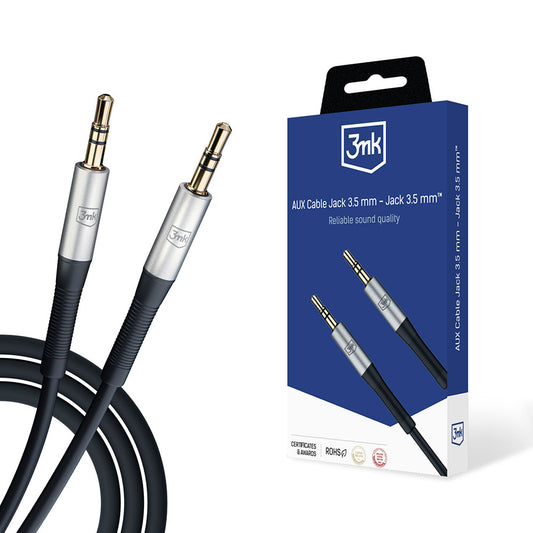 Avdio kabel 3,5 mm - 3,5 mm 3MK, 1 m, črn