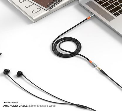 Audio kabel 3.5mm - 3.5mm XO Design NB-R269A, 1m, črn